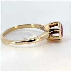 Synthetic Pink Tourmaline Lady's Stone Ring 14K Yellow Gold 3.1g Size:7.5